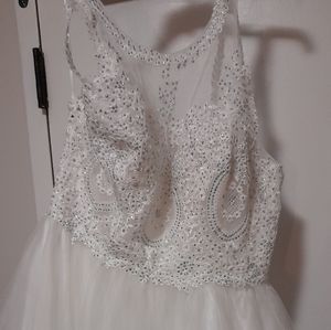 Beautiful sequin white mini formal cocktail dress
